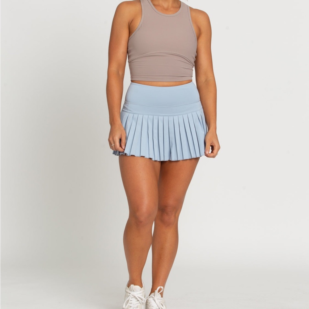 Gold Hinge Light Blue Pleated Women's Golf Skirt